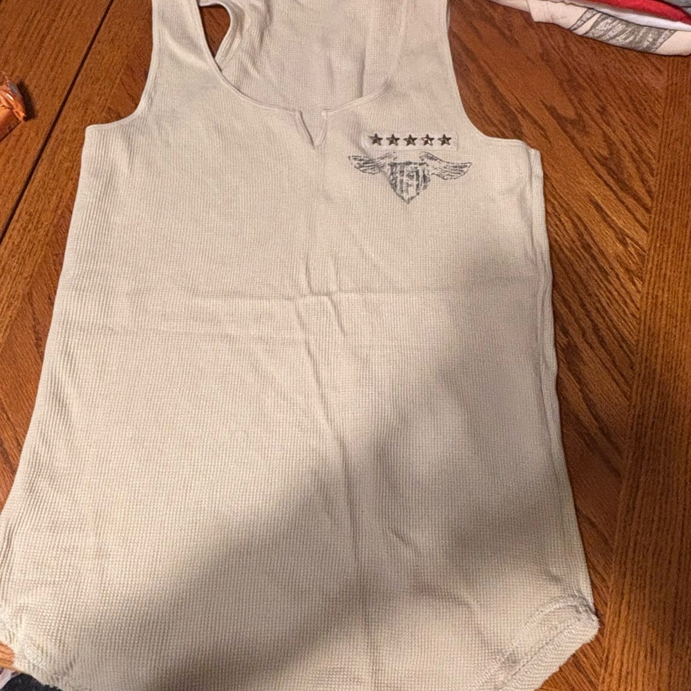 Harley-Davidson beige Tank Top with Star and Eagle Design